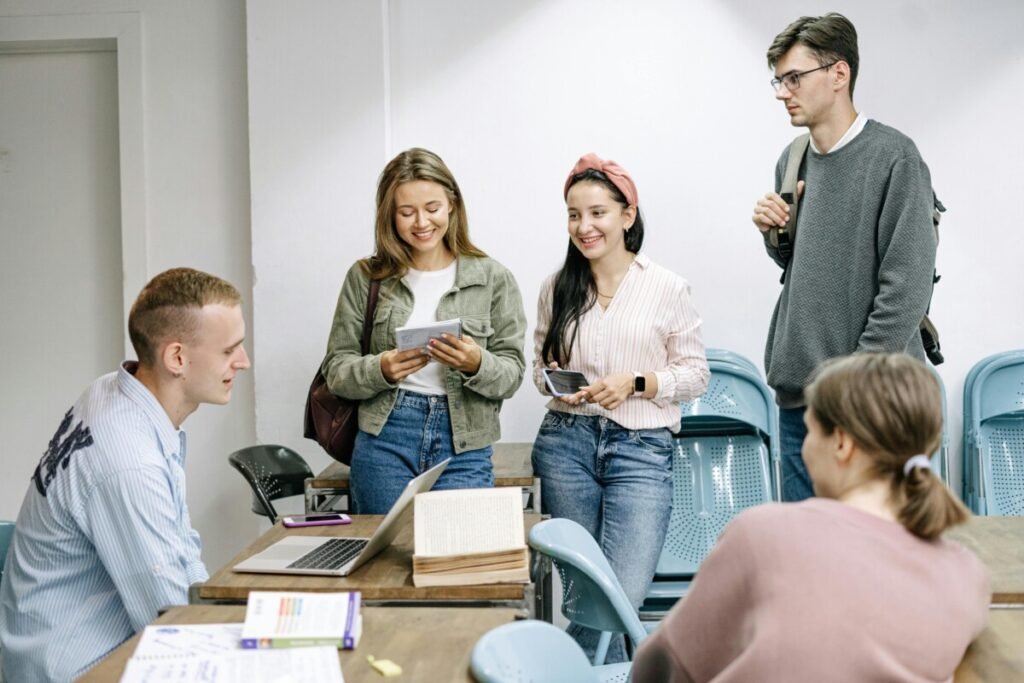 Regular degree students collaborating on campus projects